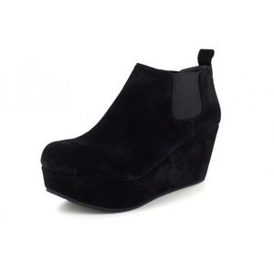 Chocolat Blu Wilmer Black Suede Platform Booties. Excellent condition.